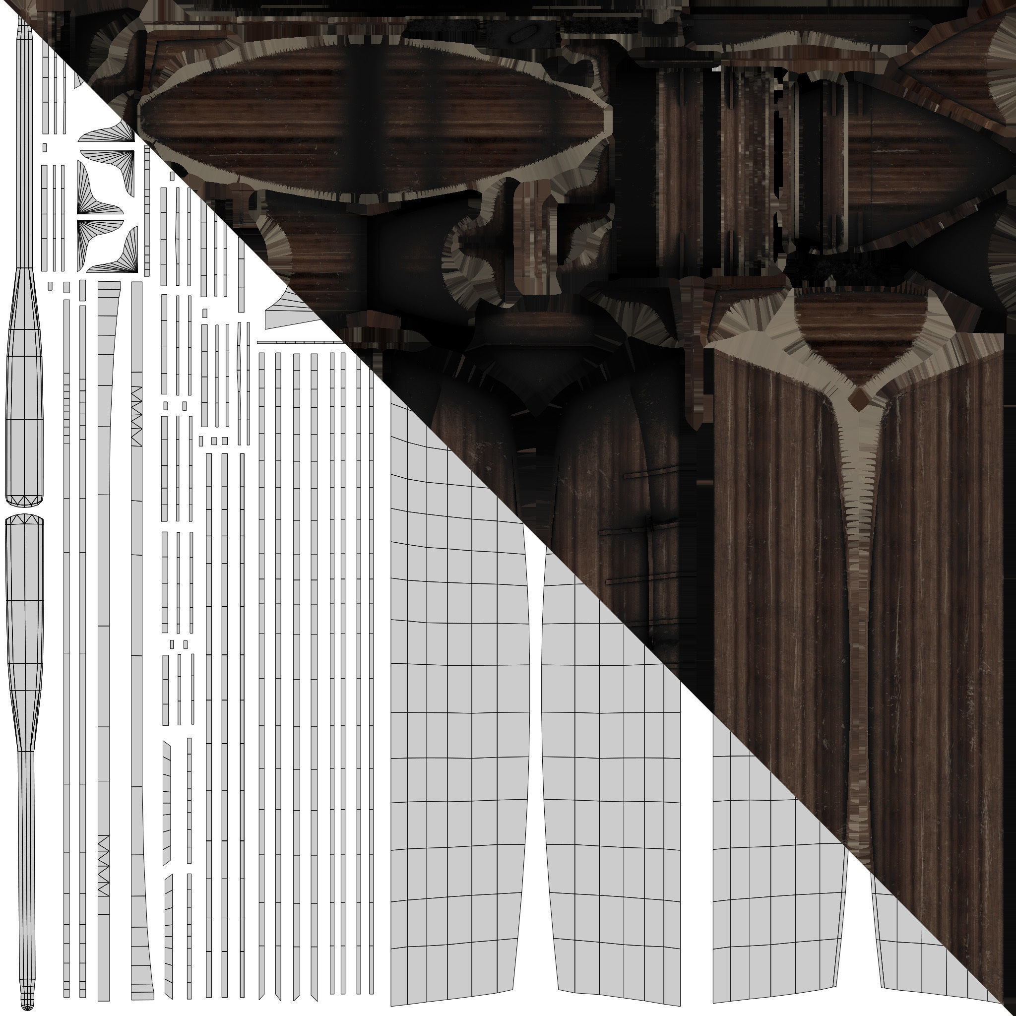 Wooden boat Low-poly 3D model Low-poly 3D model_8