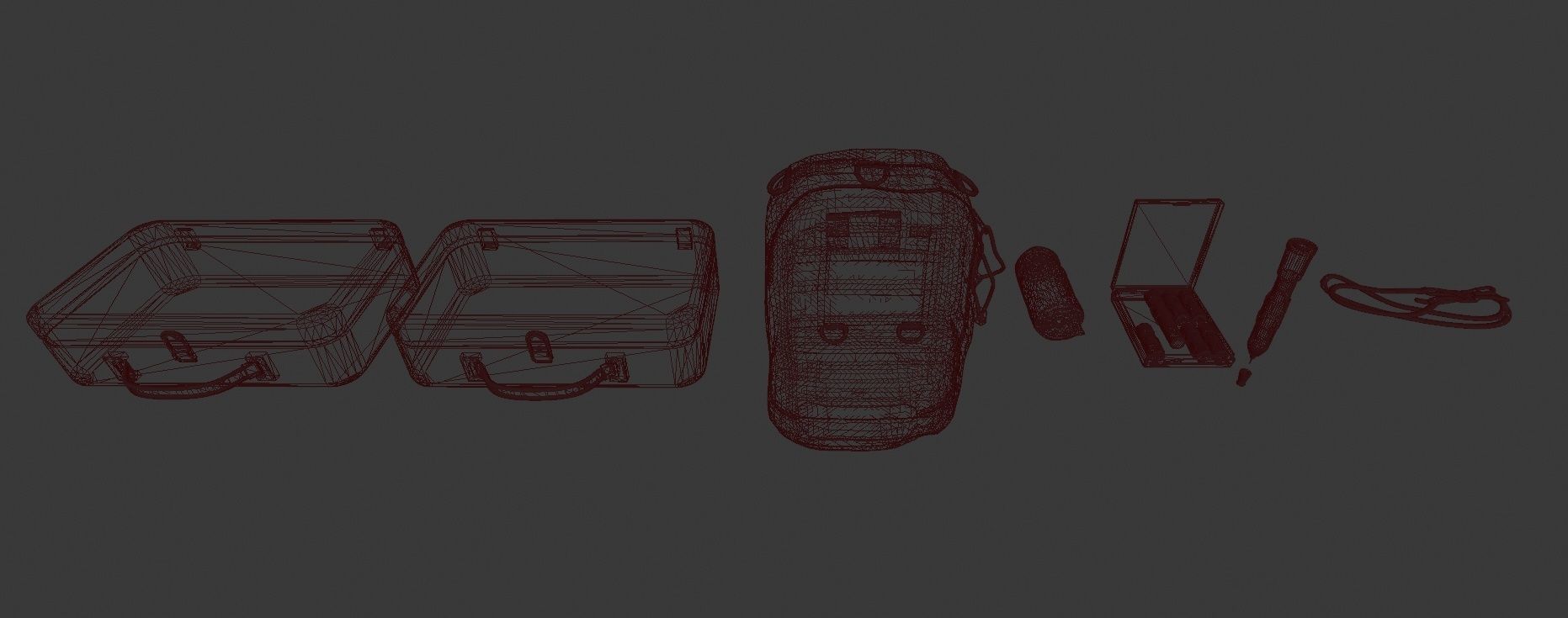 Medical Pack Objects for game Low-poly 3D model_1