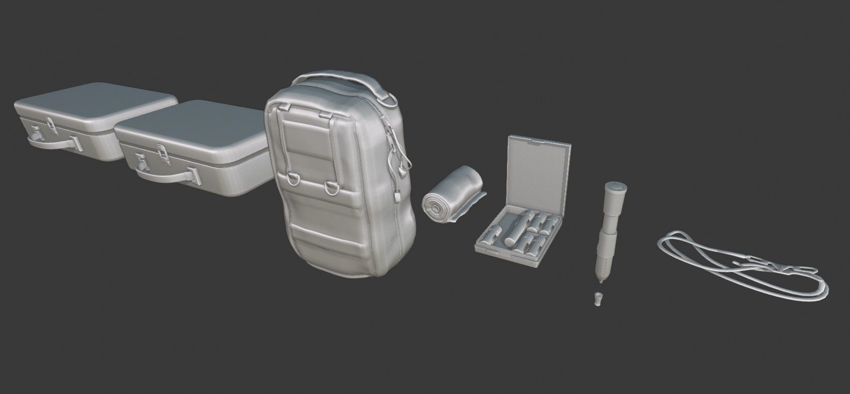 Medical Pack Objects for game Low-poly 3D model_3