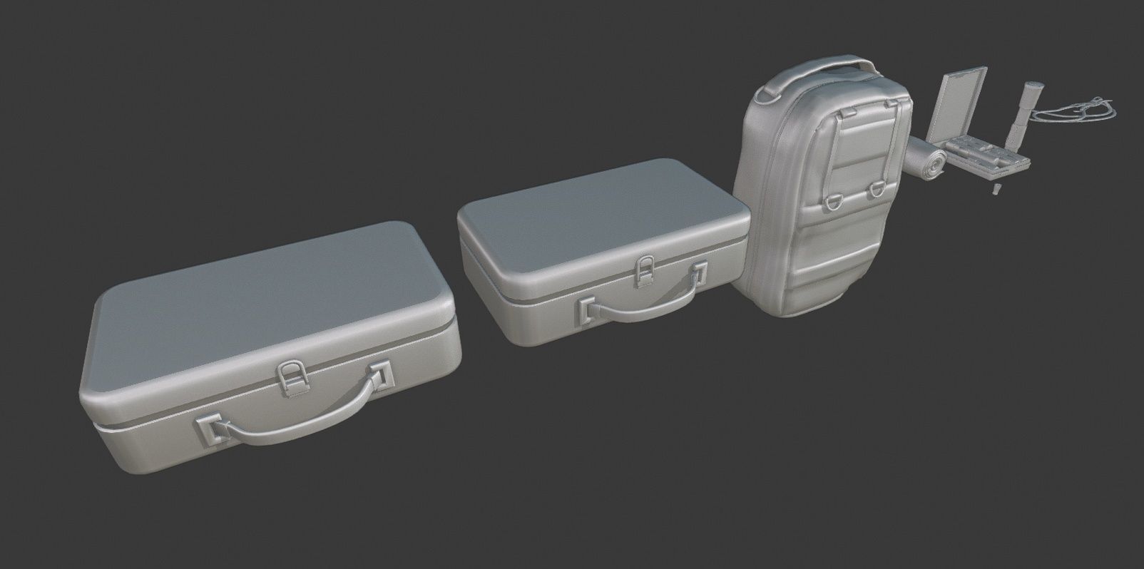 Medical Pack Objects for game Low-poly 3D model_2