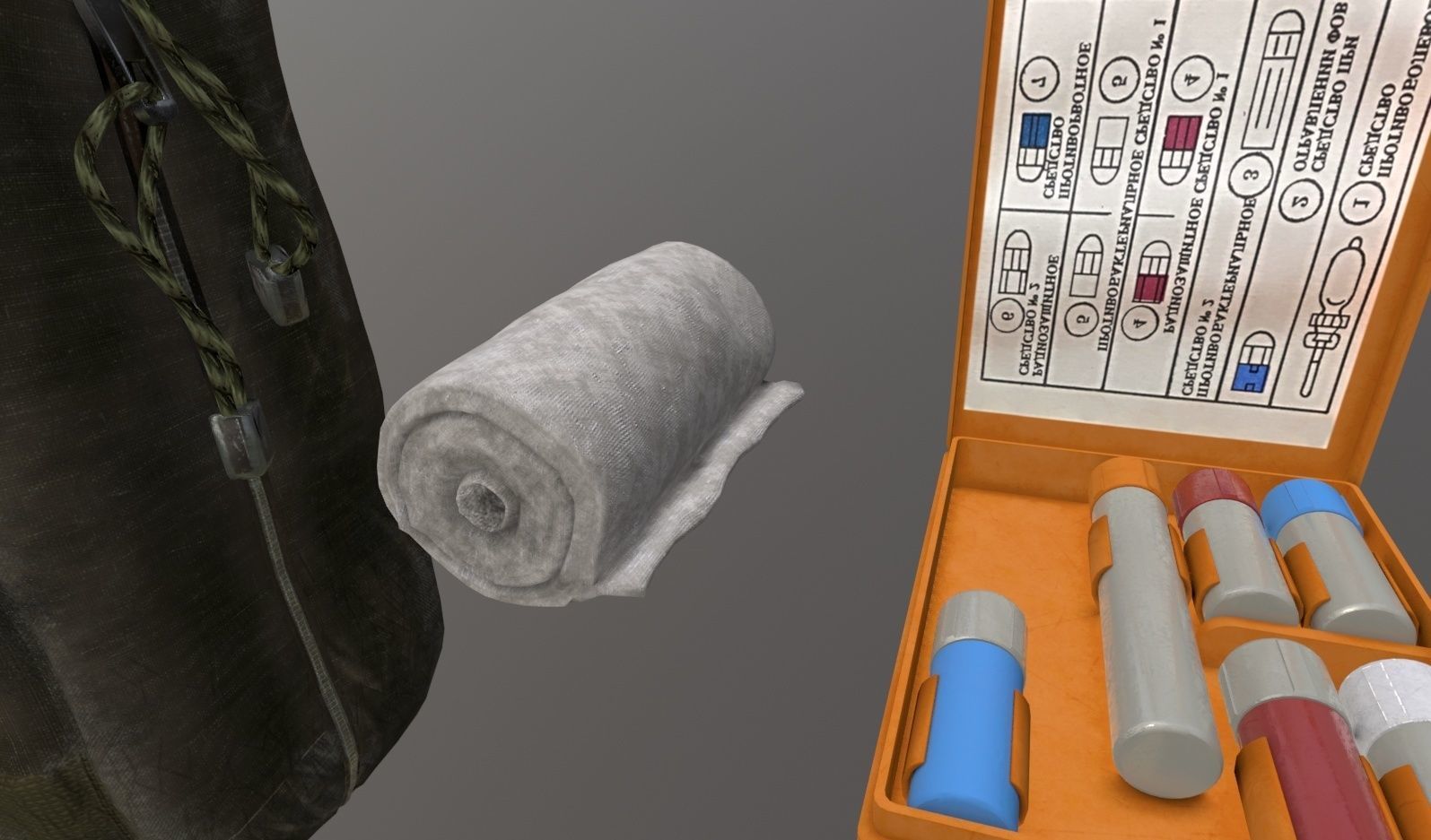 Medical Pack Objects for game Low-poly 3D model_10