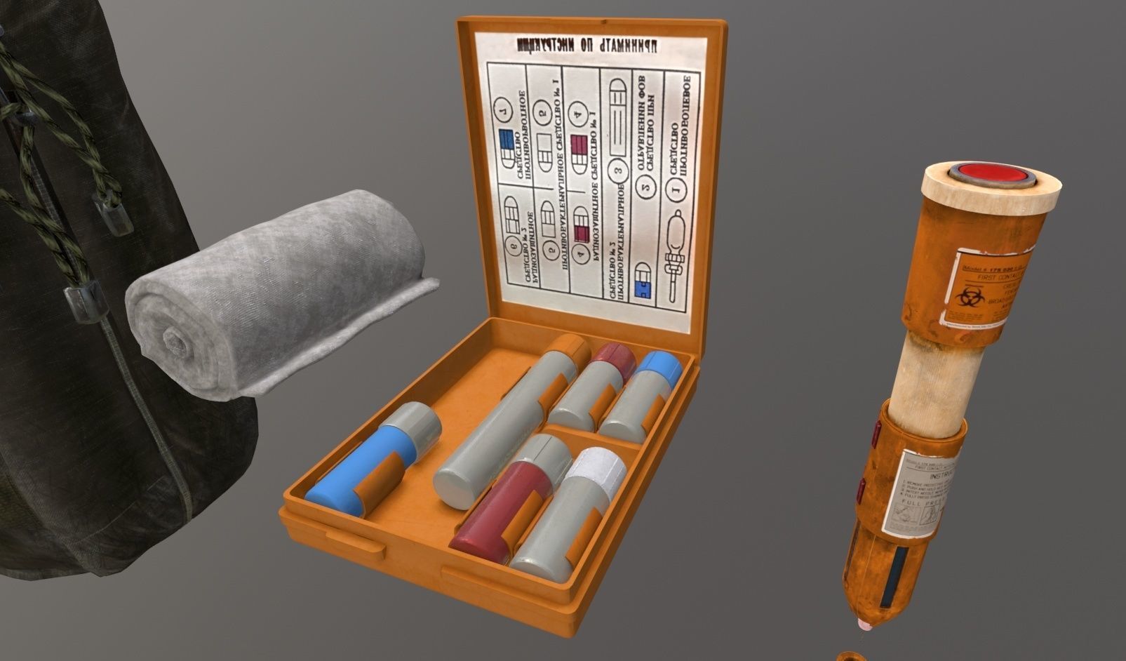 Medical Pack Objects for game Low-poly 3D model_9