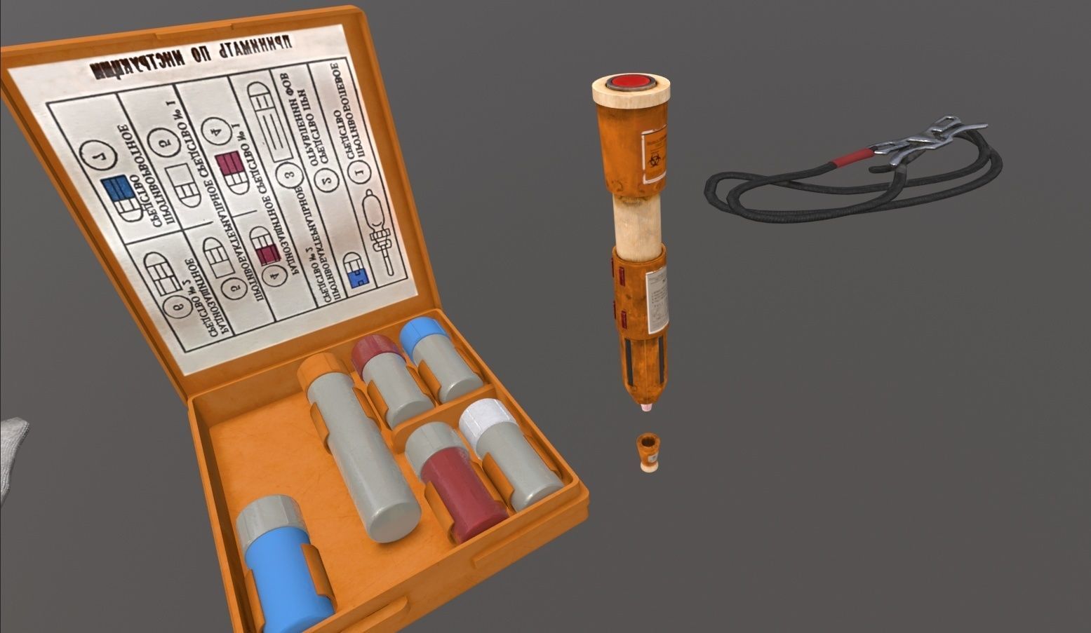 Medical Pack Objects for game Low-poly 3D model_8