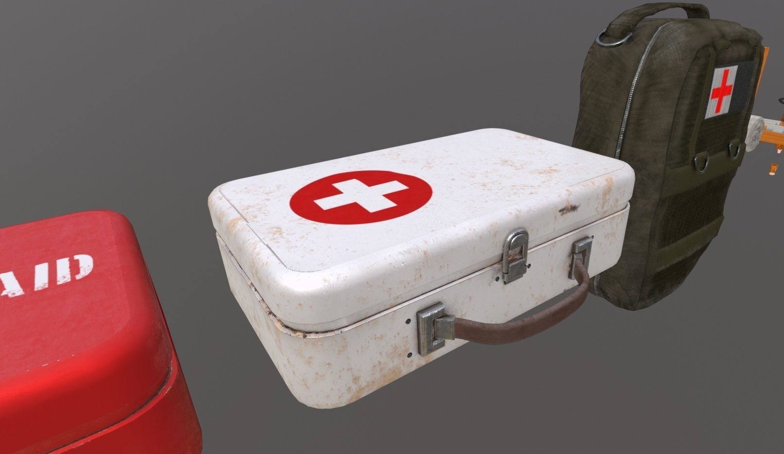 Medical Pack Objects for game Low-poly 3D model_13
