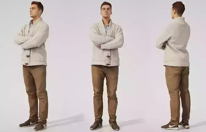 Tom 01 Man posed standing in casual outfit 3D model