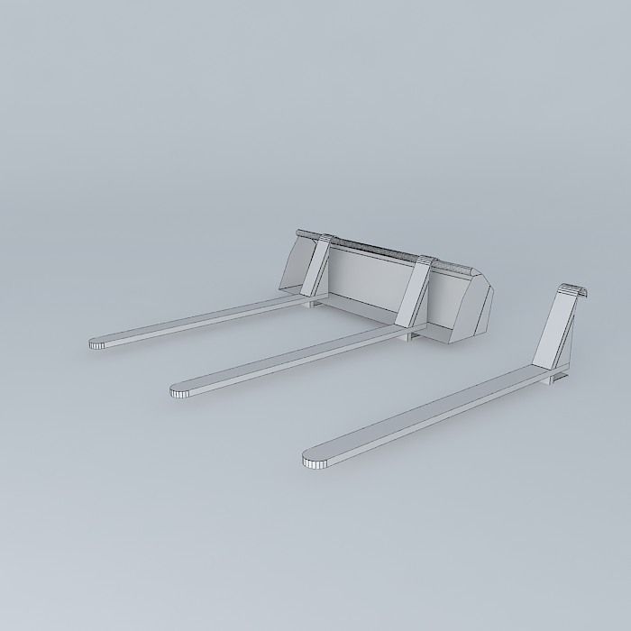 Tractor Bucket Tines Free 3D model_4