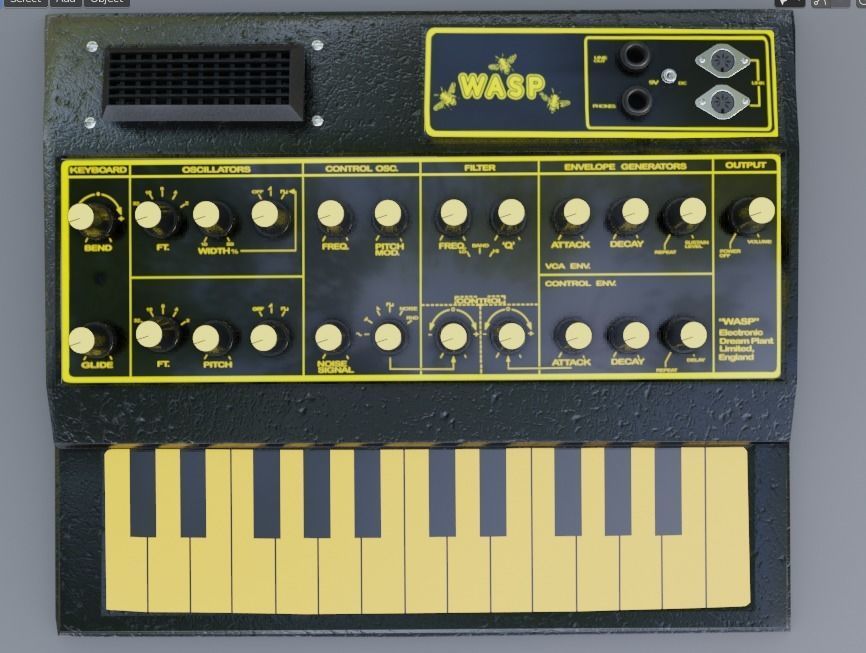 EDP WASP Vintage Synthesizer 3D model_4