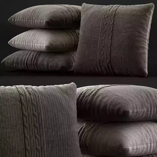 Belgian Linen Knit Pillow Covers topology 3d model