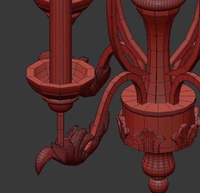 Florence 4 Light Mini Chandelier 3D model_8