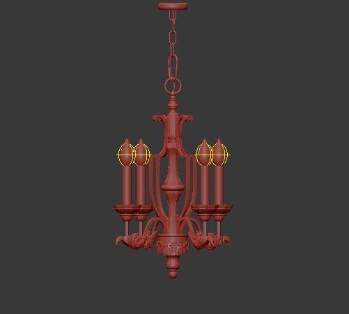 Florence 4 Light Mini Chandelier 3D model_1