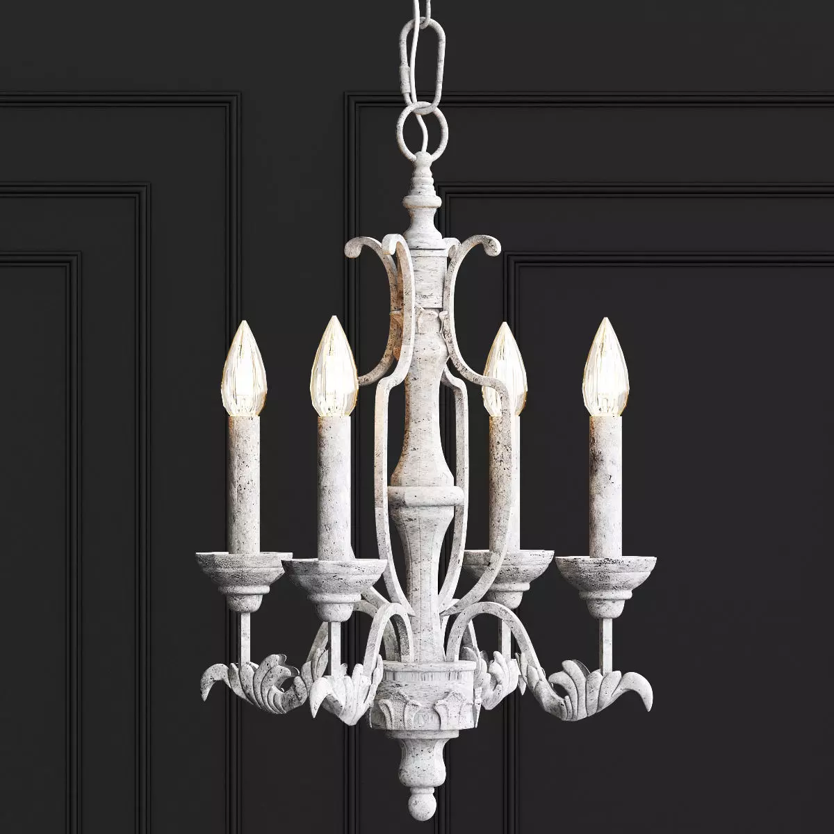 Florence 4 Light Mini Chandelier 3D model_0