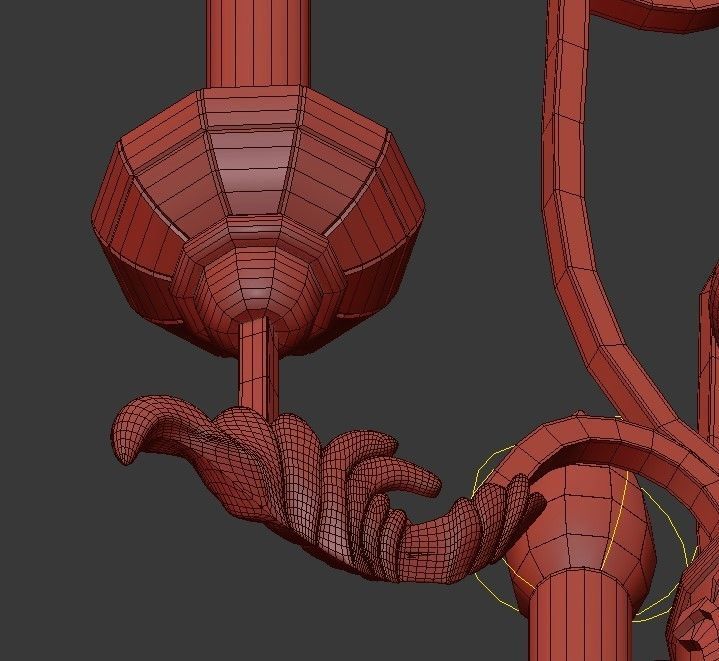 Florence 4 Light Mini Chandelier 3D model_6