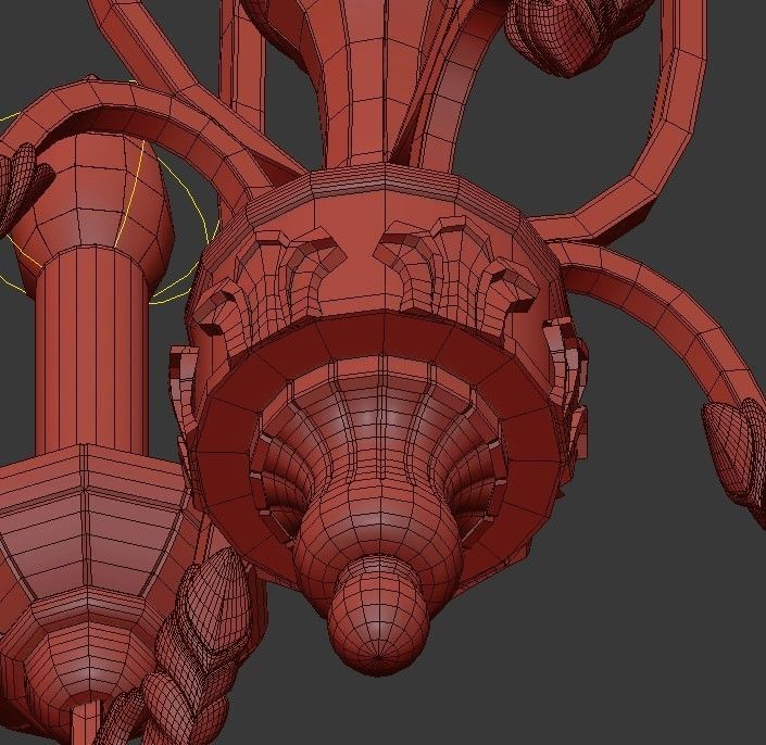 Florence 4 Light Mini Chandelier 3D model_5