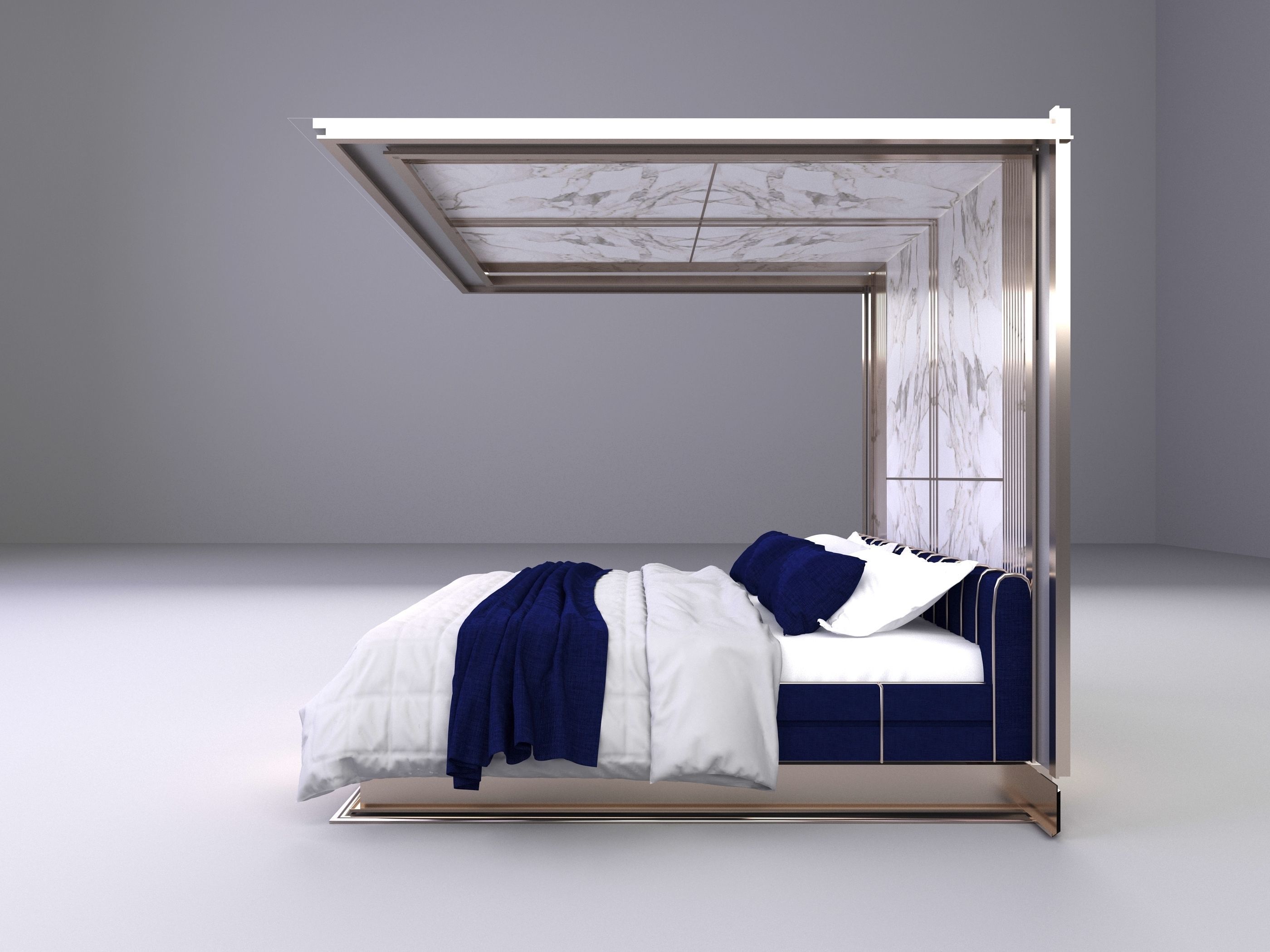 Master Bed Design 3D model_3