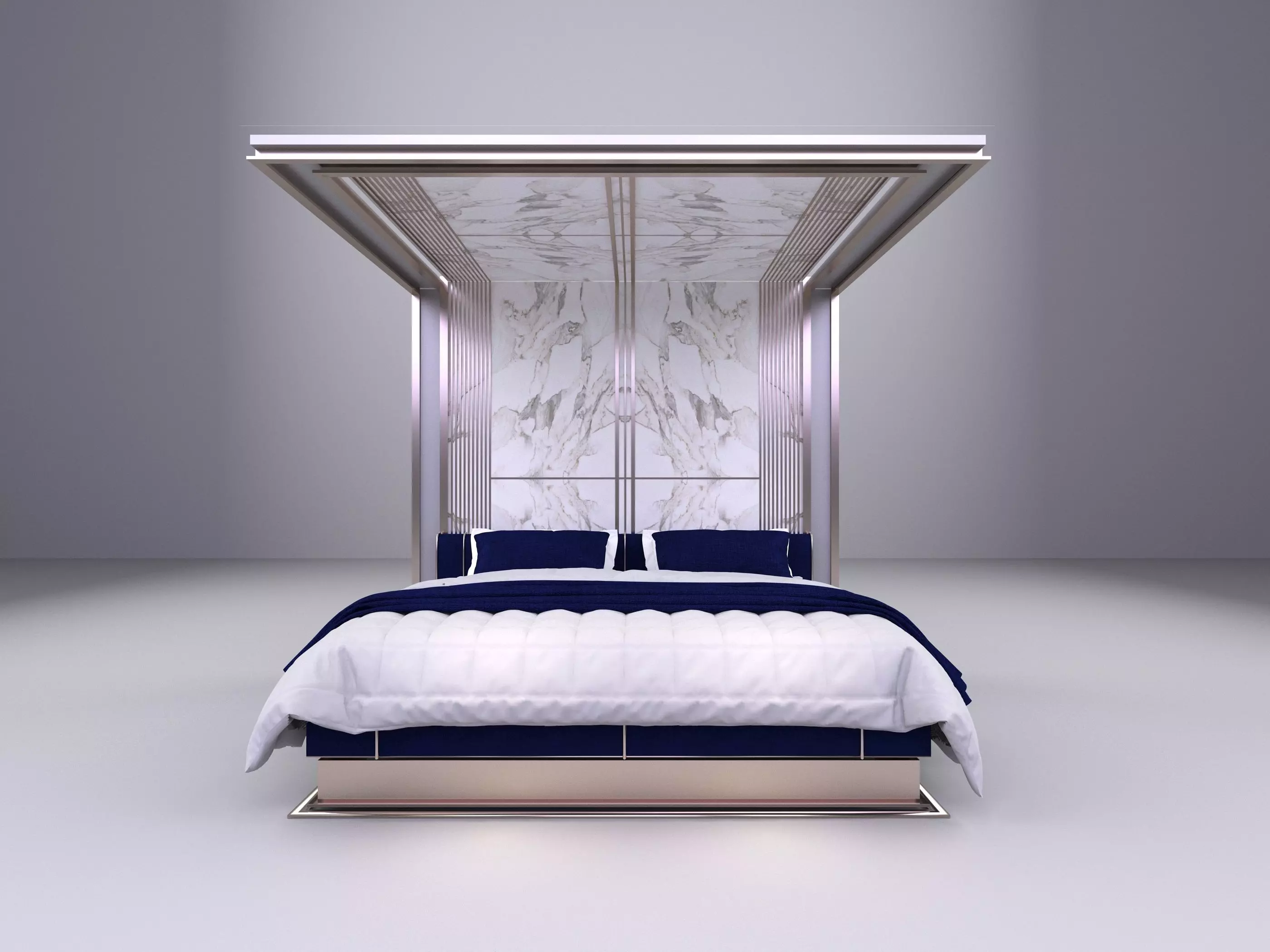 Master Bed Design 3D model_0