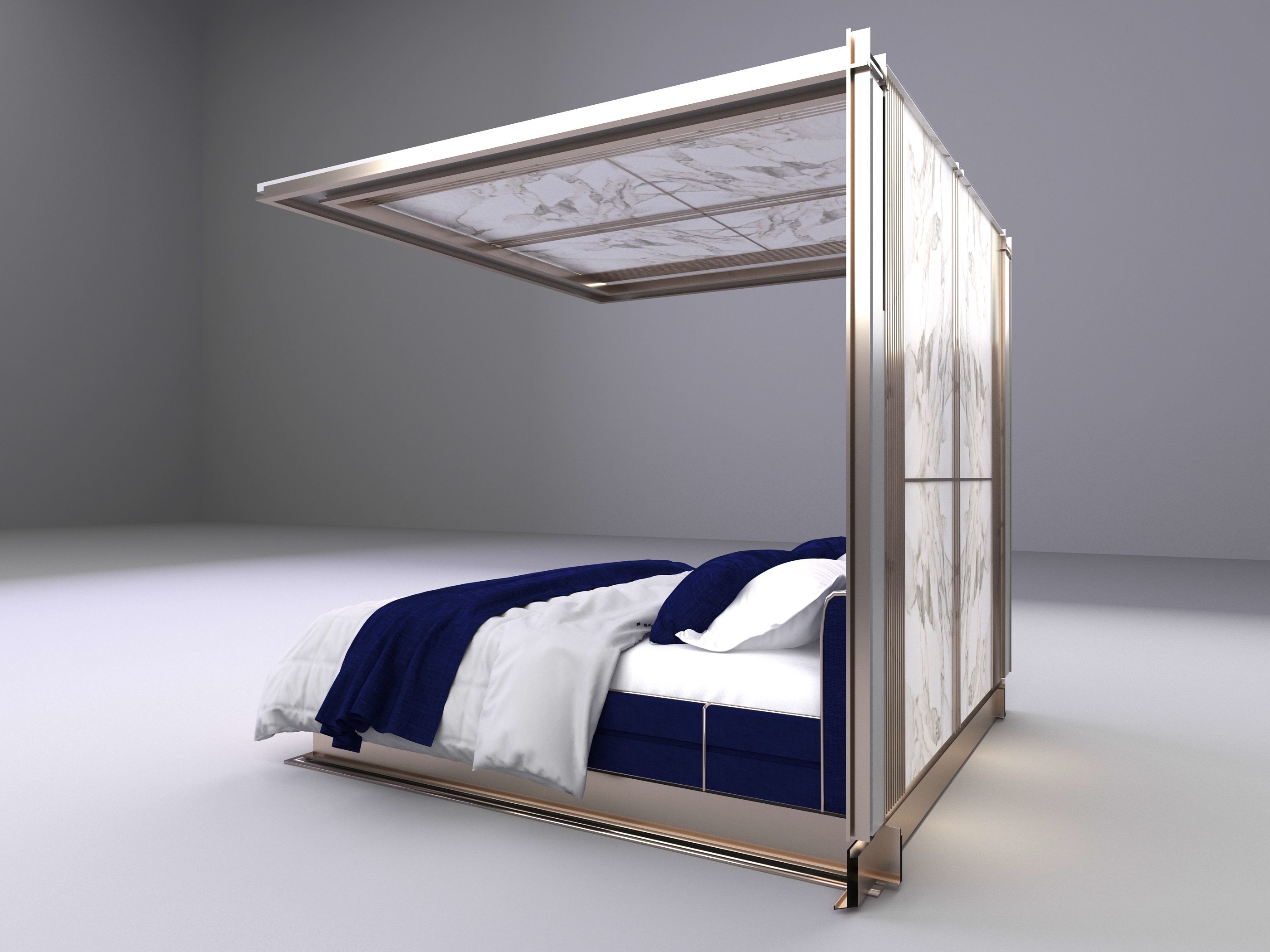 Master Bed Design 3D model_4