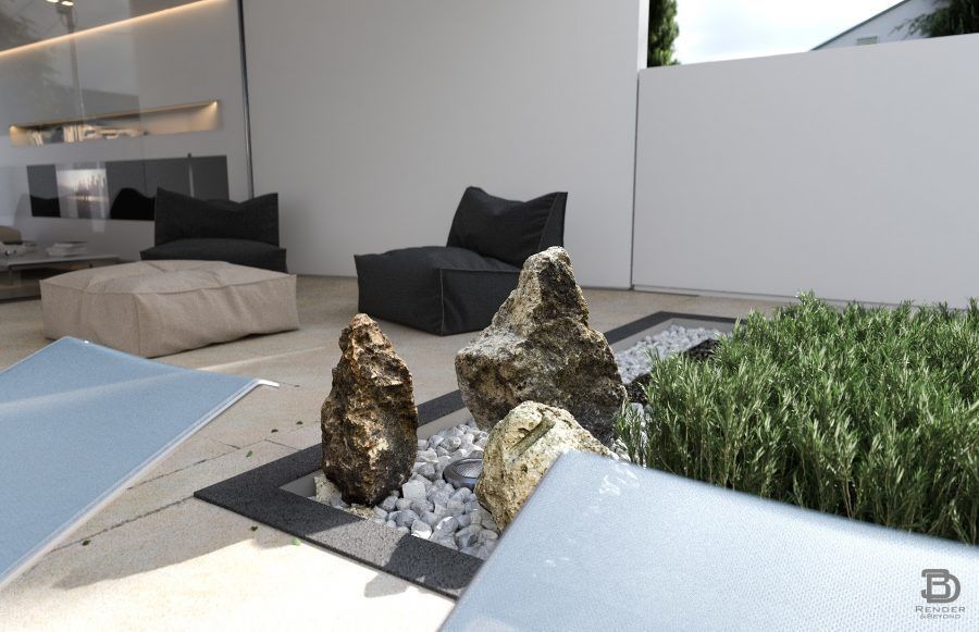 Modern Pool Villa V-ray 3 Cinema 4D 3D model_48