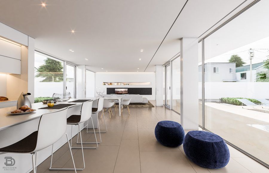 Modern Pool Villa V-ray 3 Cinema 4D 3D model_4