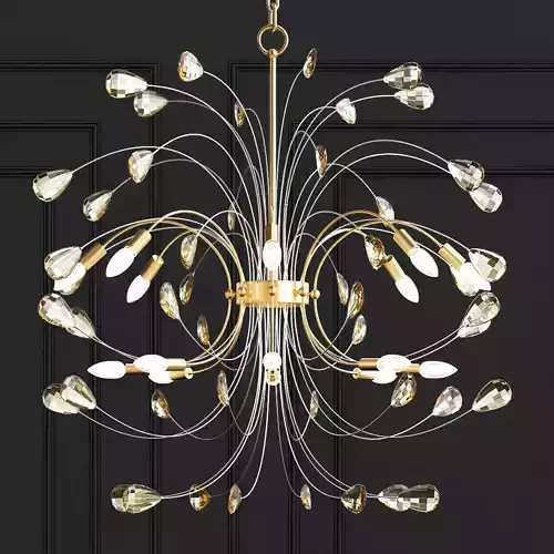 Agate and Nickel 16 Light Chandelier