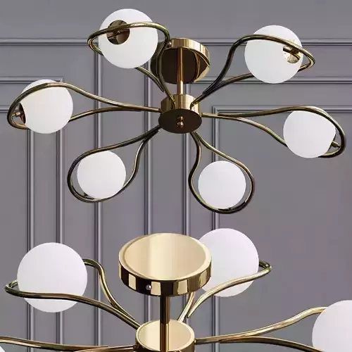 Chandelier light fixture with three balls