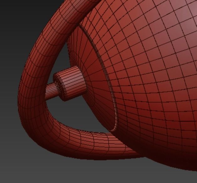 Chandelier light fixture with three balls 3D model_5