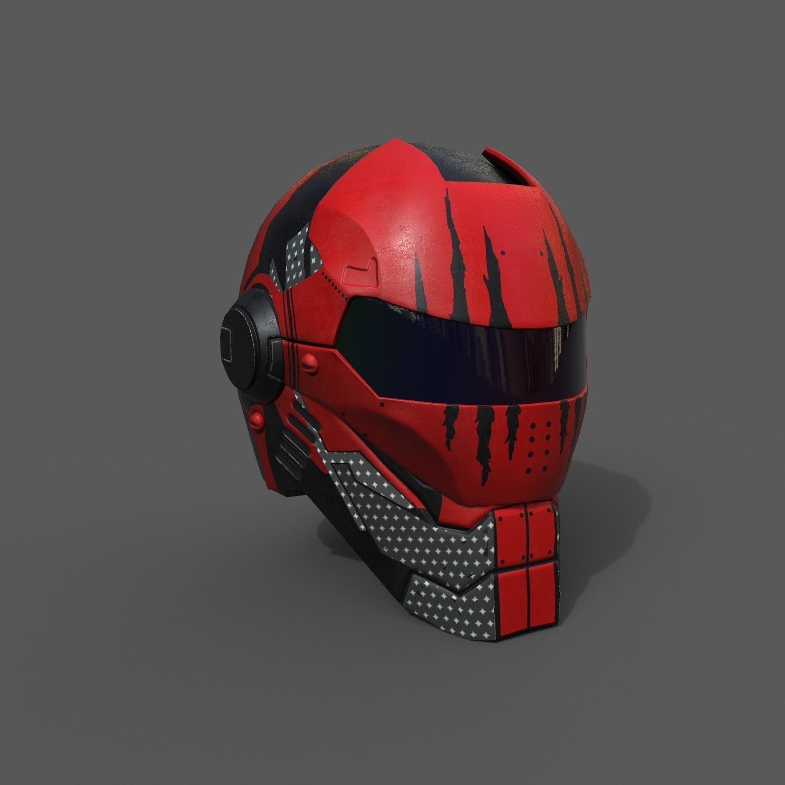 Helmet military Scifi low poly 3d model Low-poly 3D model_2