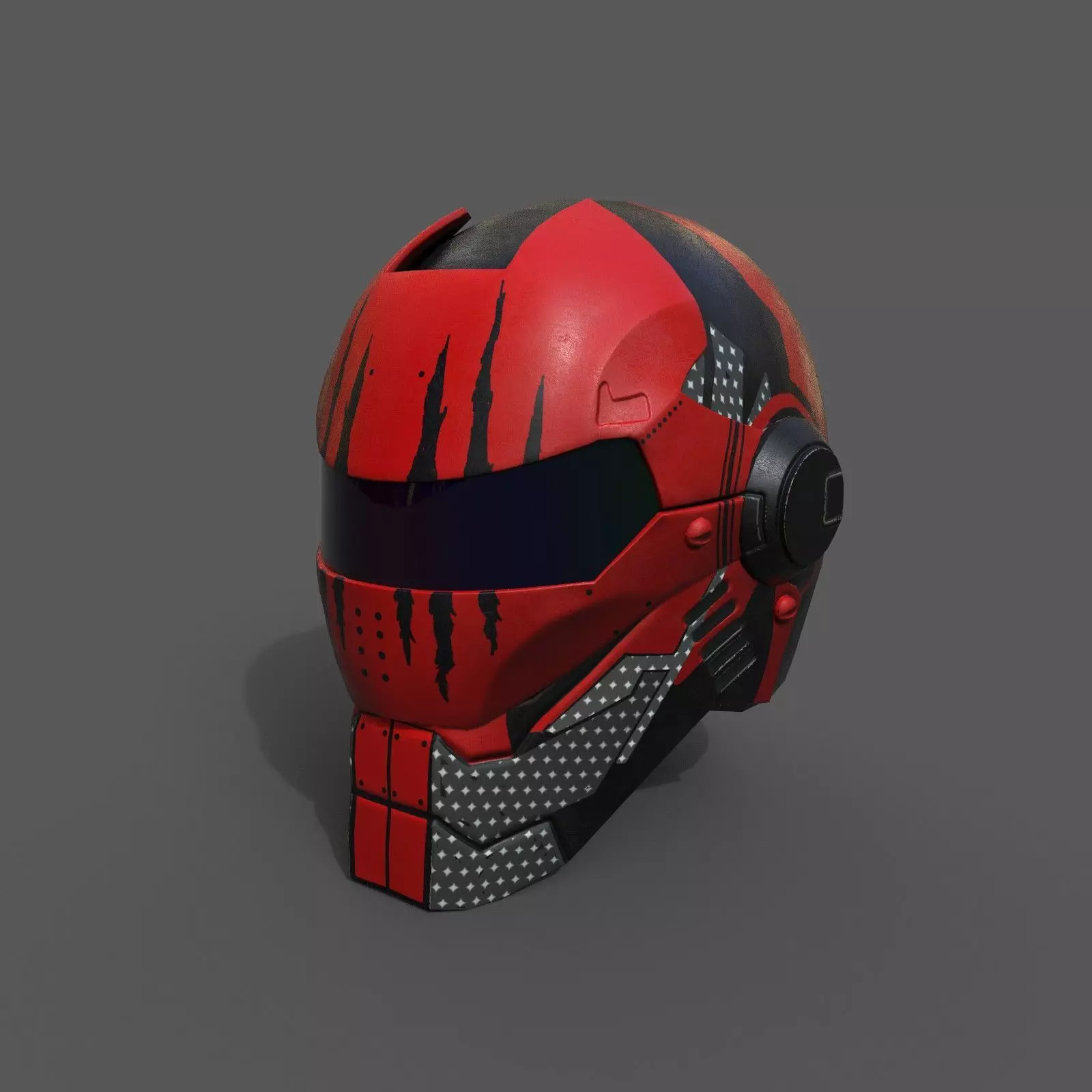 Helmet military Scifi low poly 3d model Low-poly 3D model_0