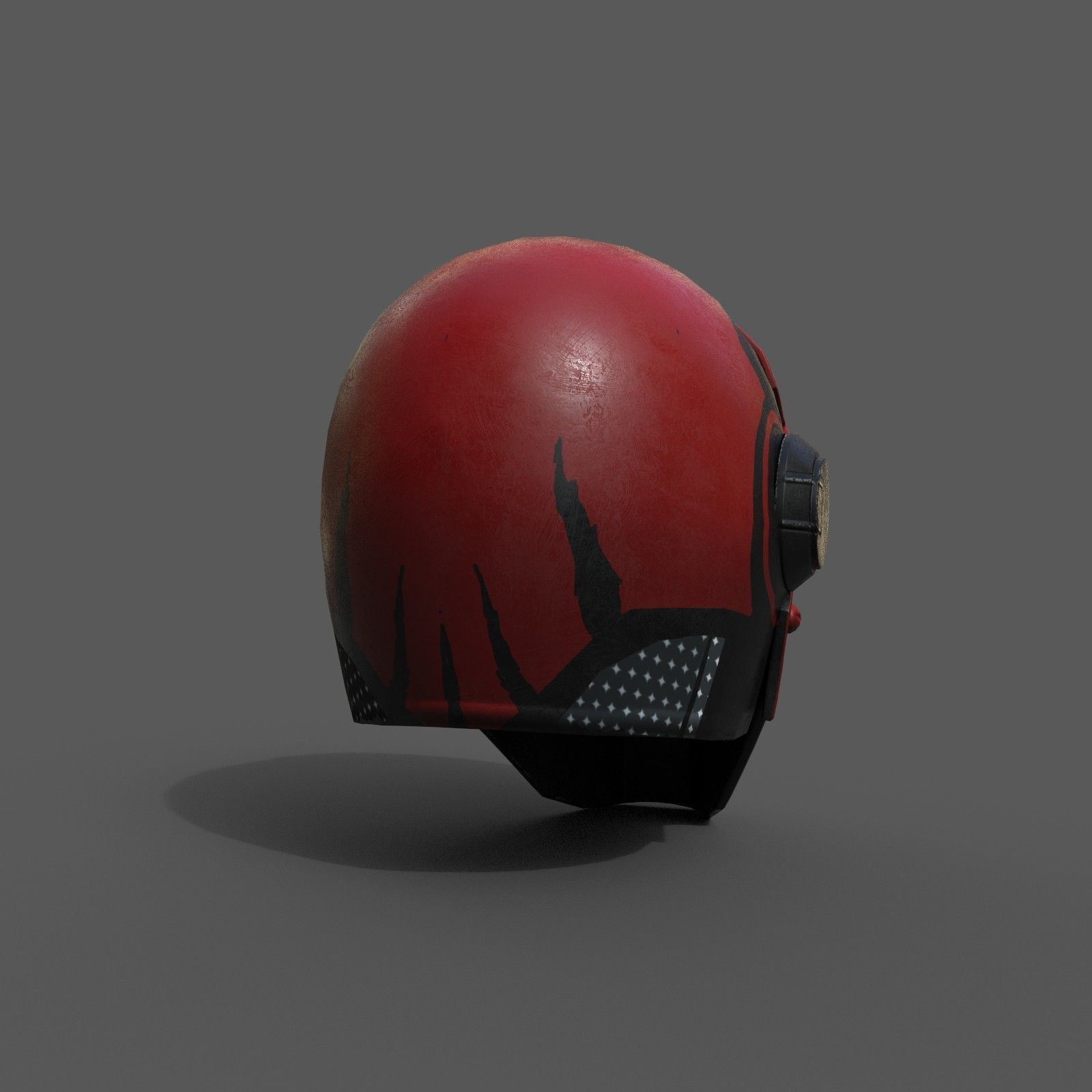 Helmet military Scifi low poly 3d model Low-poly 3D model_3