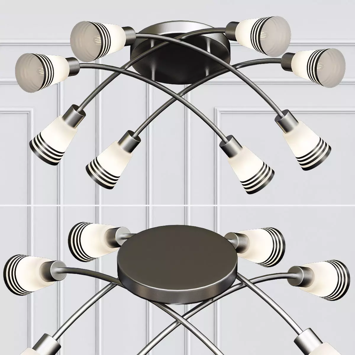 Jenna light fixture with four lamps 3D model