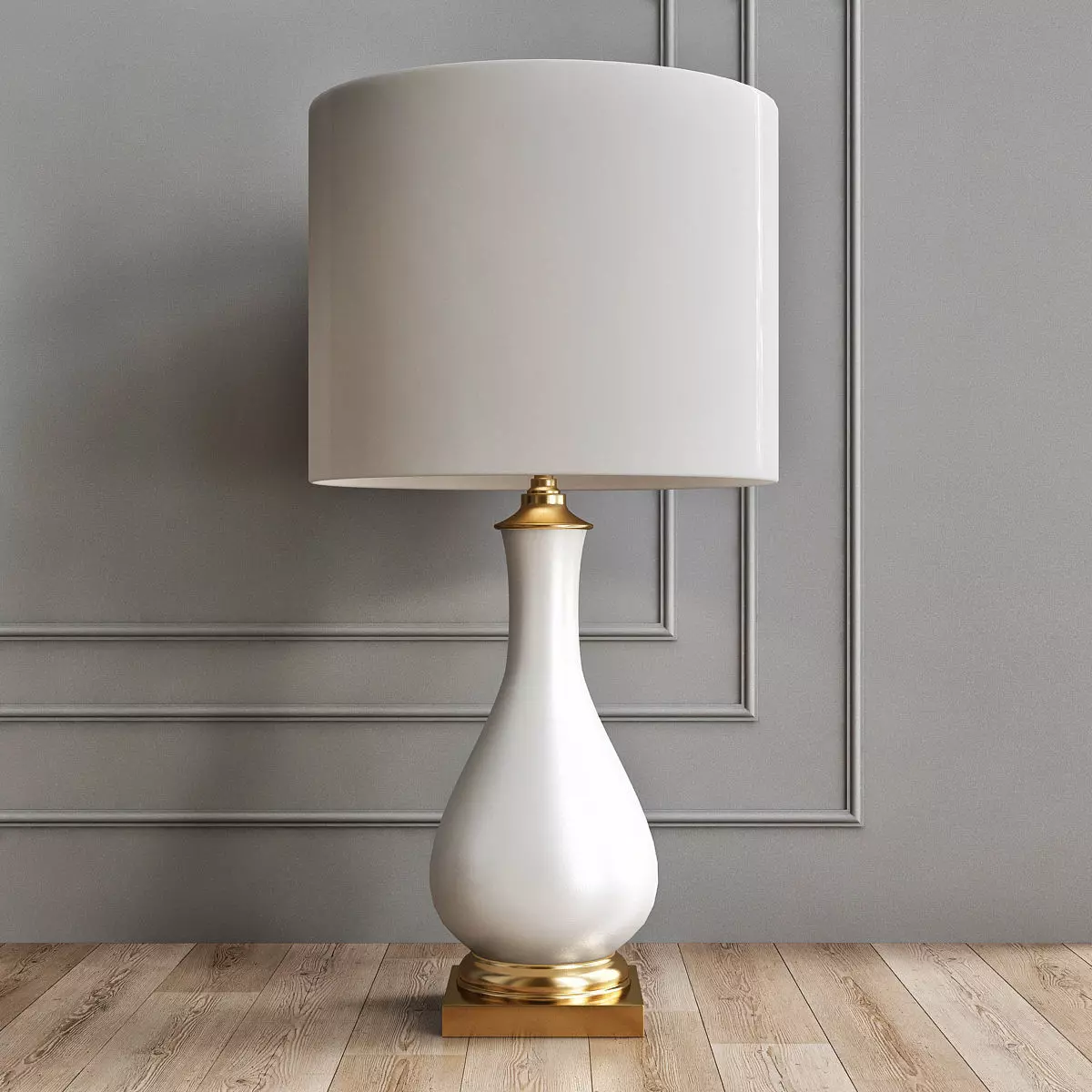 Currey Company Lighting Lynton Table Lamp Cream 3D model_0