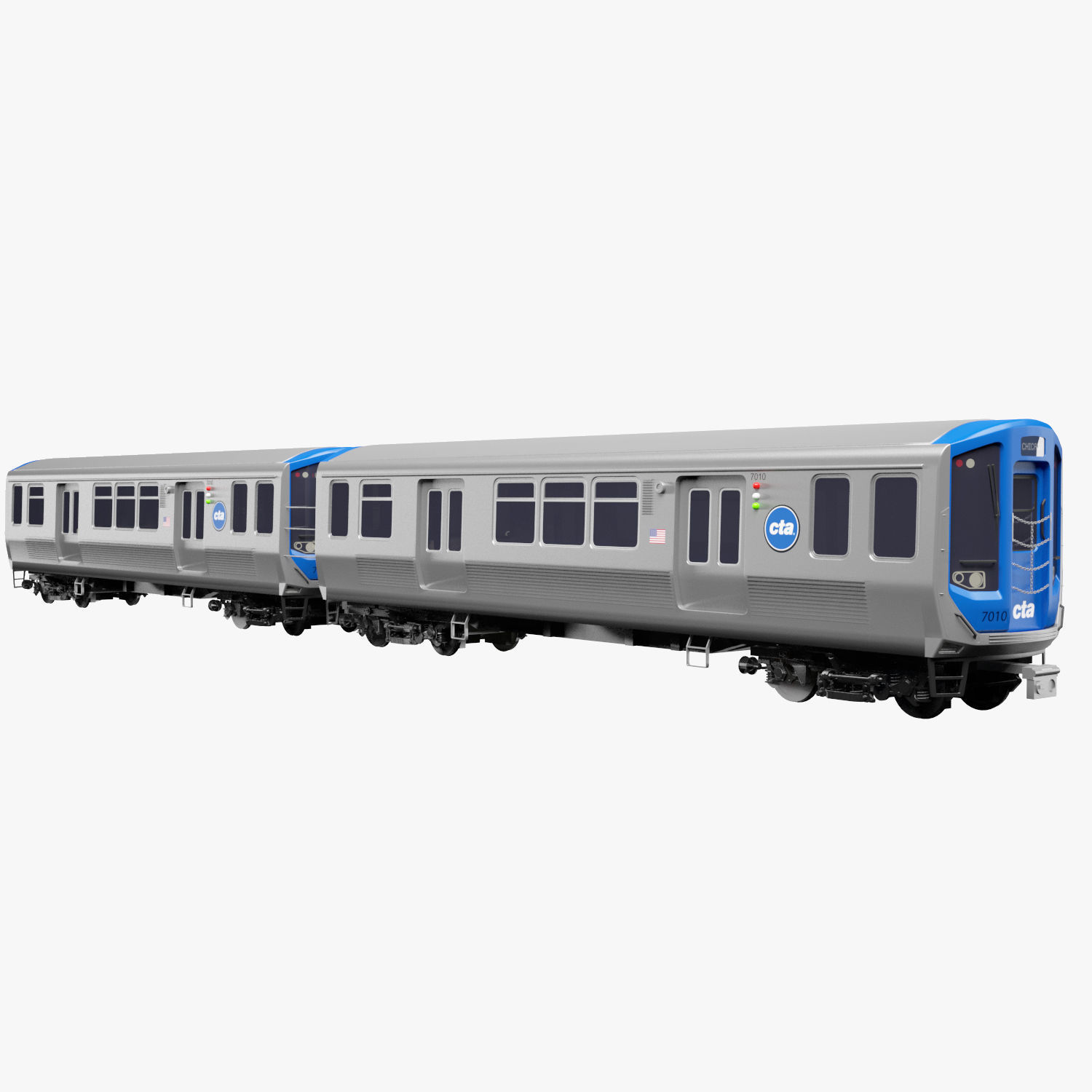 Chicago CTA train 7000 series 3D model_3