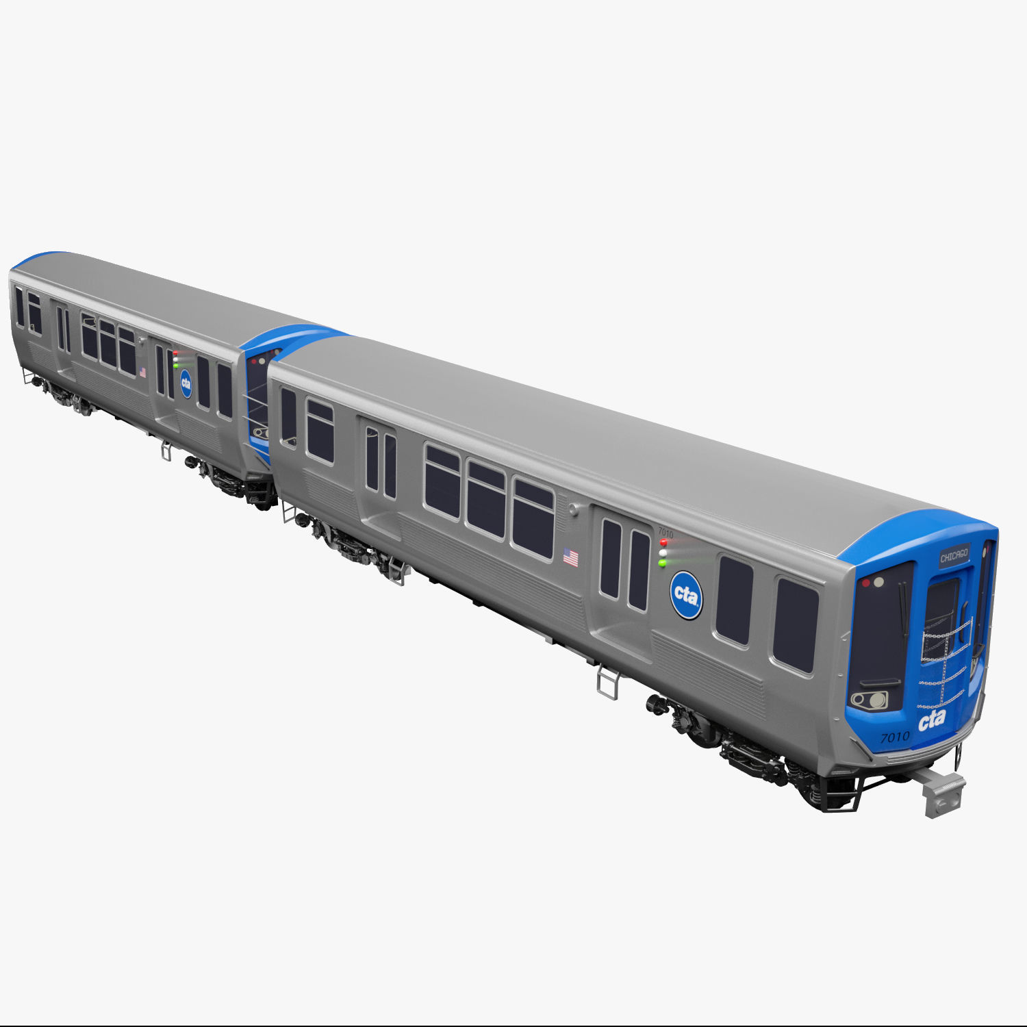 Chicago CTA train 7000 series 3D model_4
