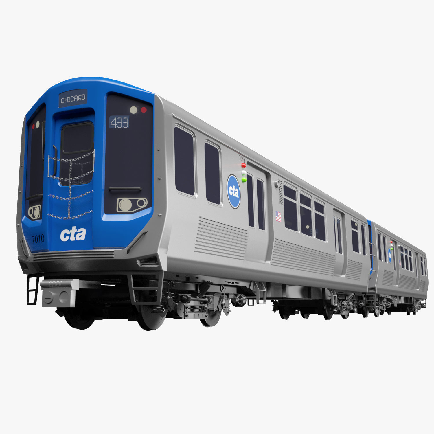 Chicago CTA train 7000 series 3D model_7