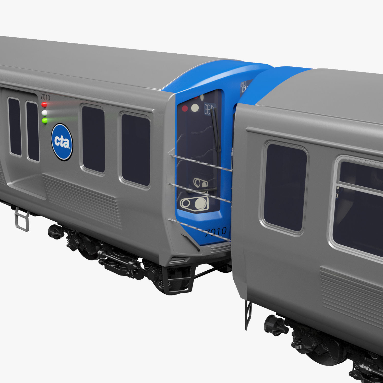 Chicago CTA train 7000 series 3D model_6