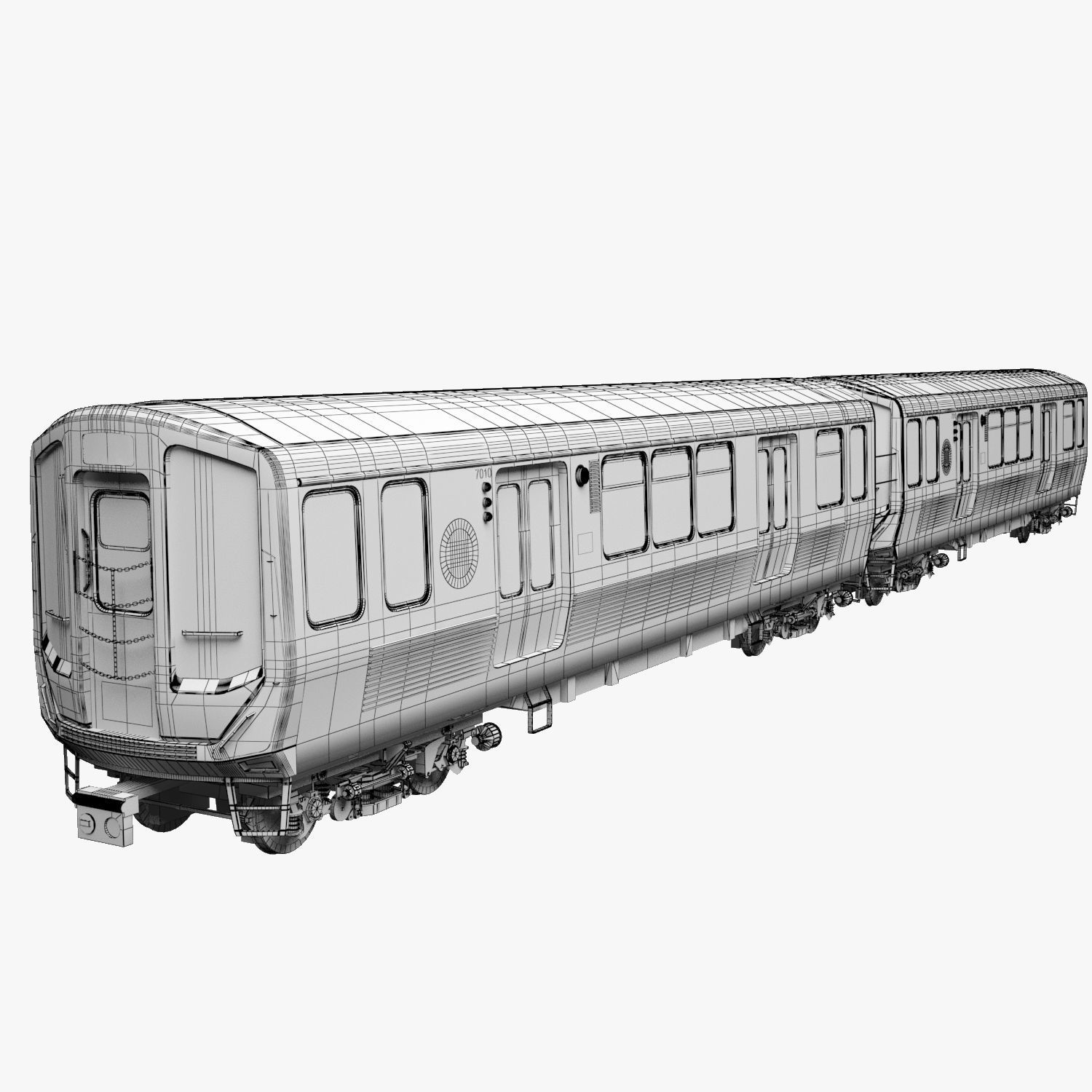 Chicago CTA train 7000 series 3D model_8