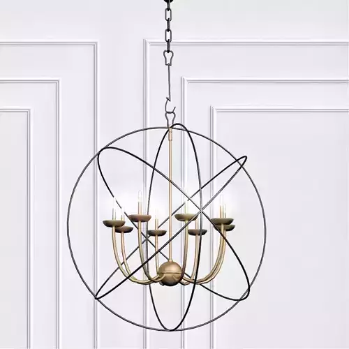 Gold Orbit 6 Light Chandelier