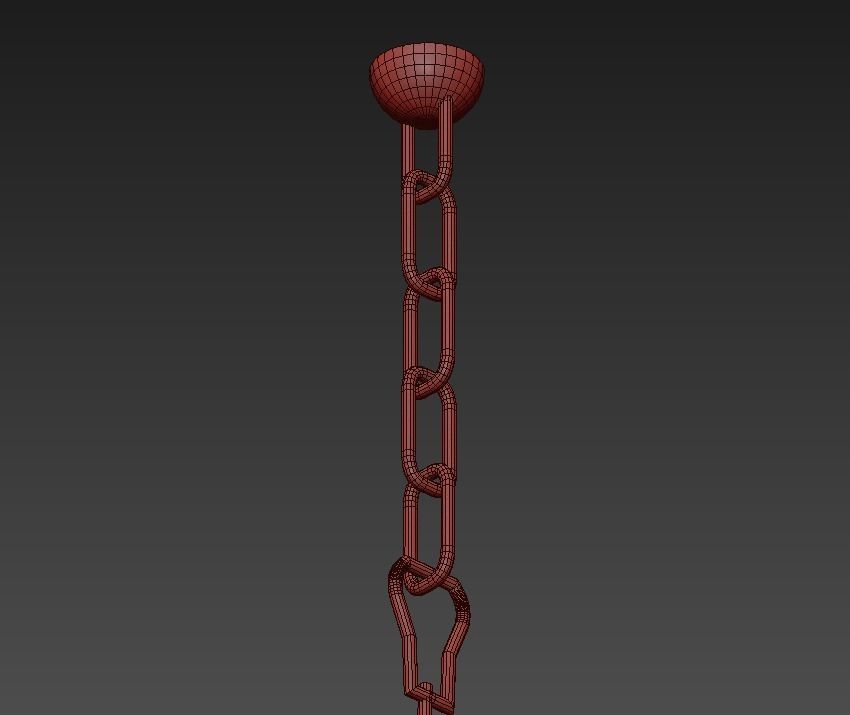 Gold Orbit 6 Light Chandelier 3D model_3