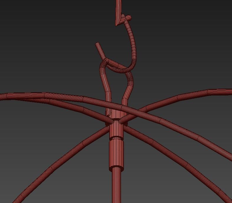 Gold Orbit 6 Light Chandelier 3D model_6