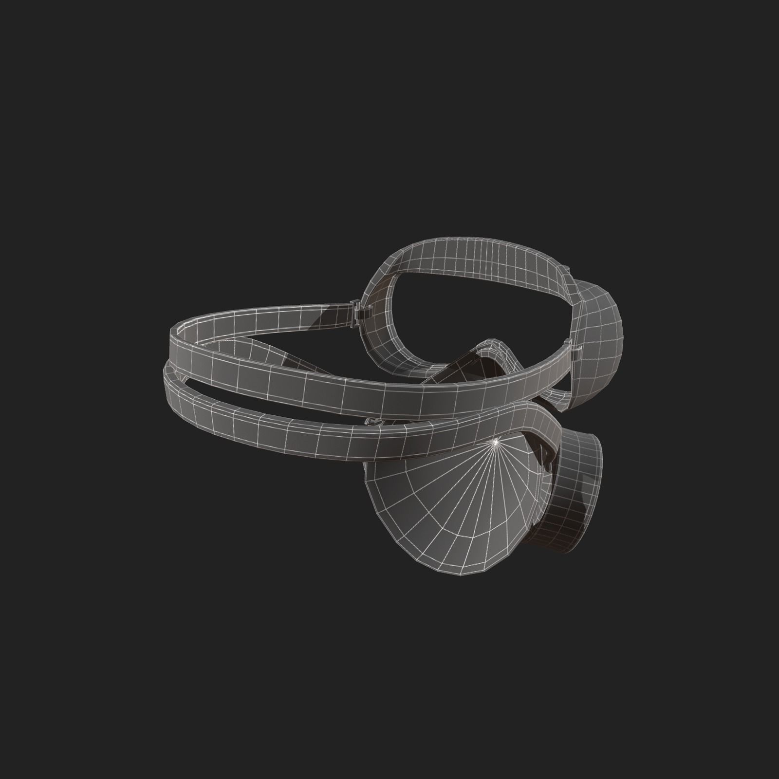 Gas mask helmet 3d model military combat  Low-poly 3D model_6