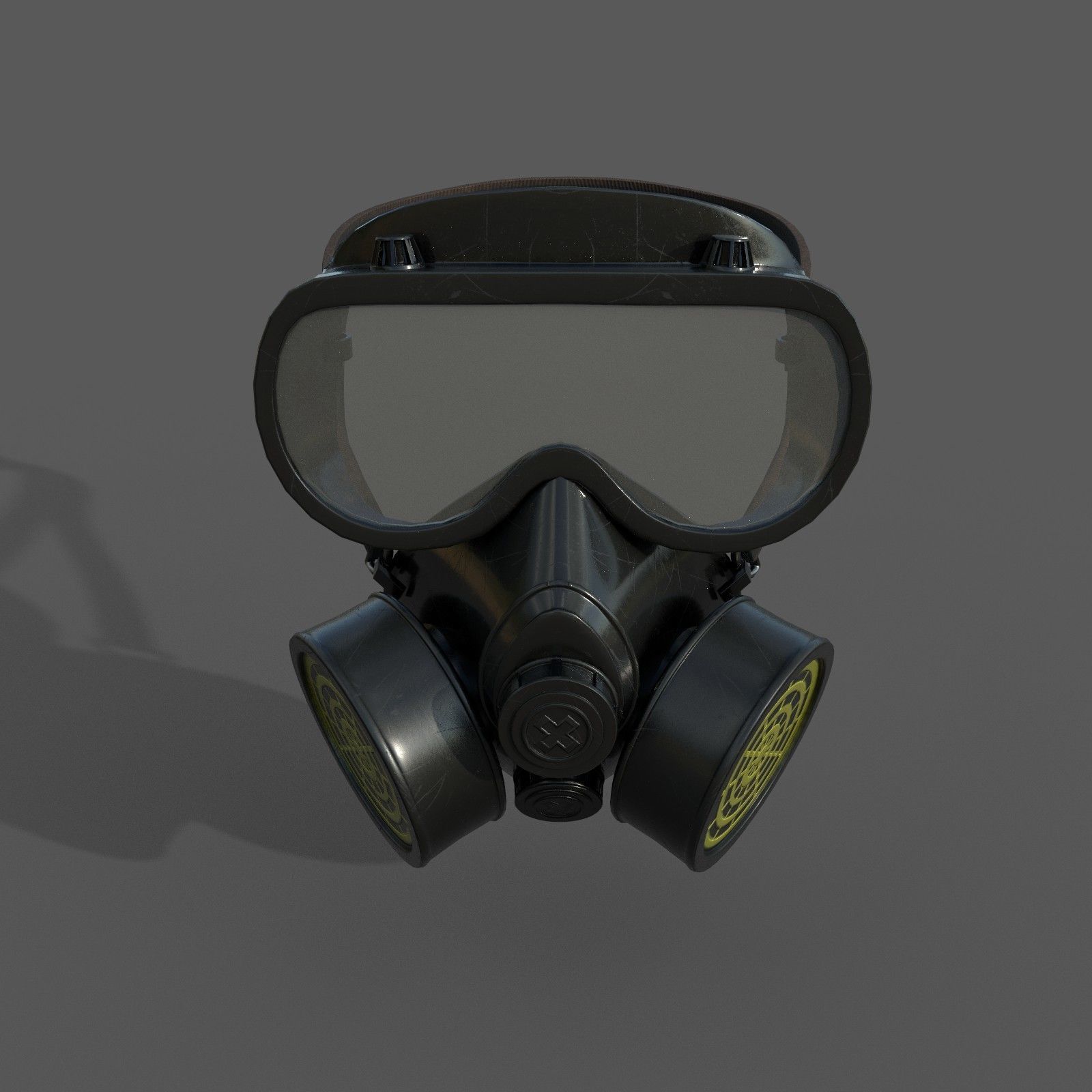 Gas mask helmet 3d model military combat  Low-poly 3D model_1