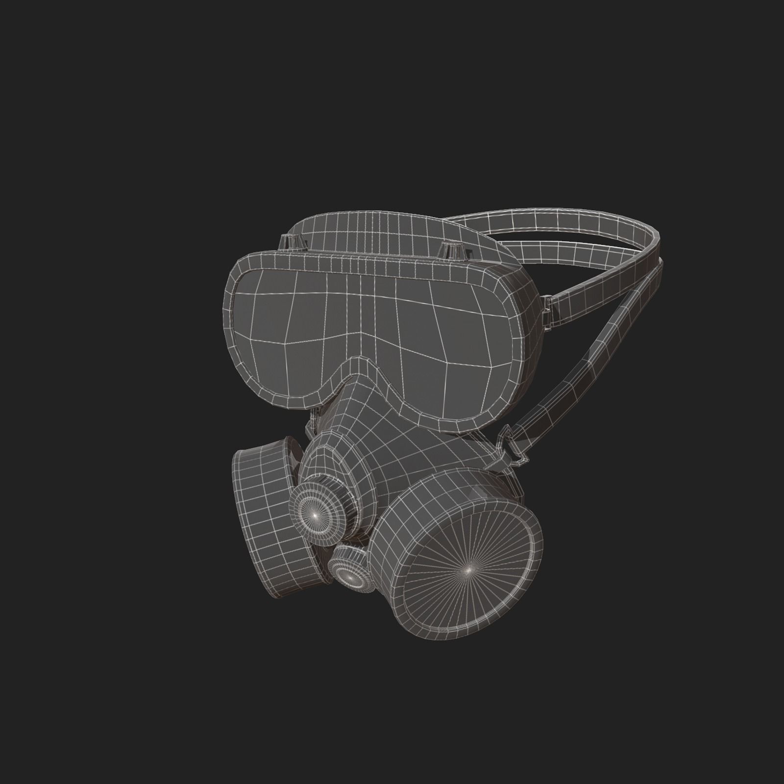 Gas mask helmet 3d model military combat  Low-poly 3D model_8