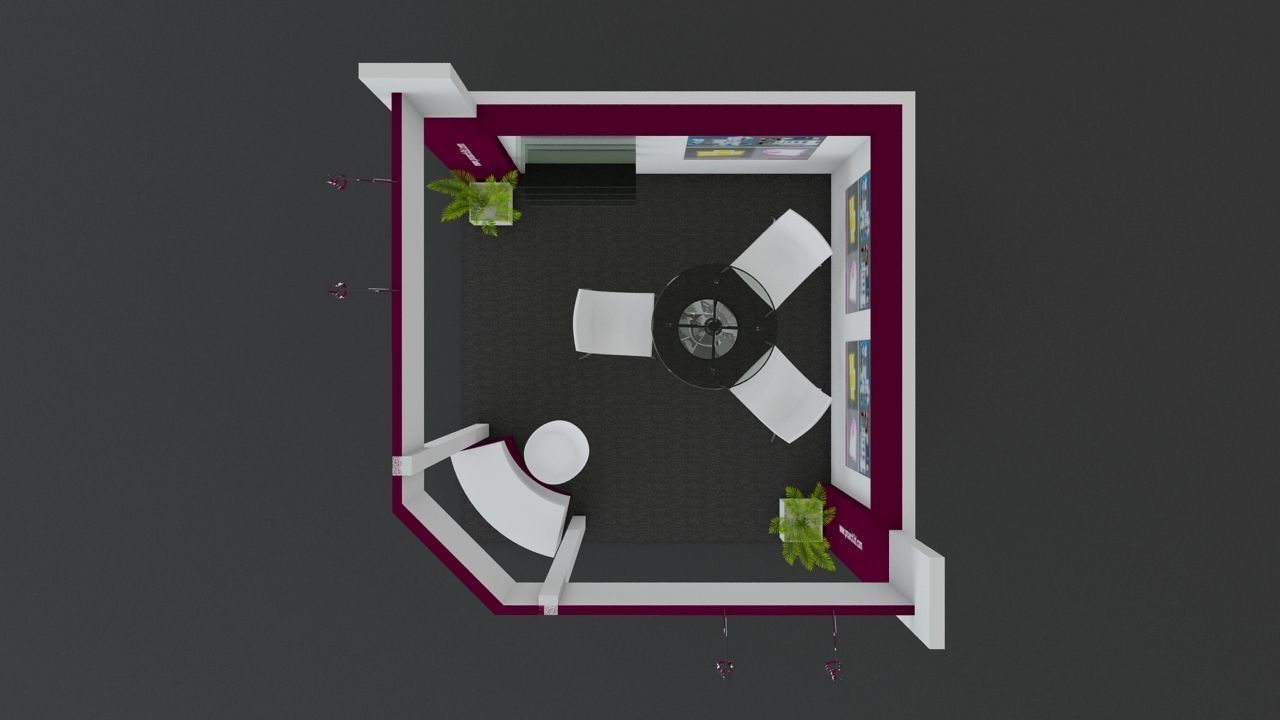 Exhibition stall 3d model 3 mtr x 3 mtr 3D model 3D model_3