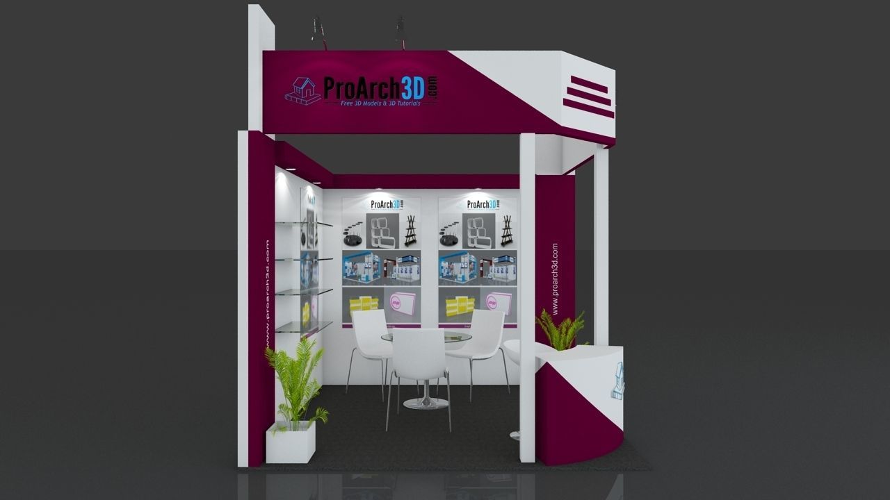 Exhibition stall 3d model 3 mtr x 3 mtr 3D model 3D model_1