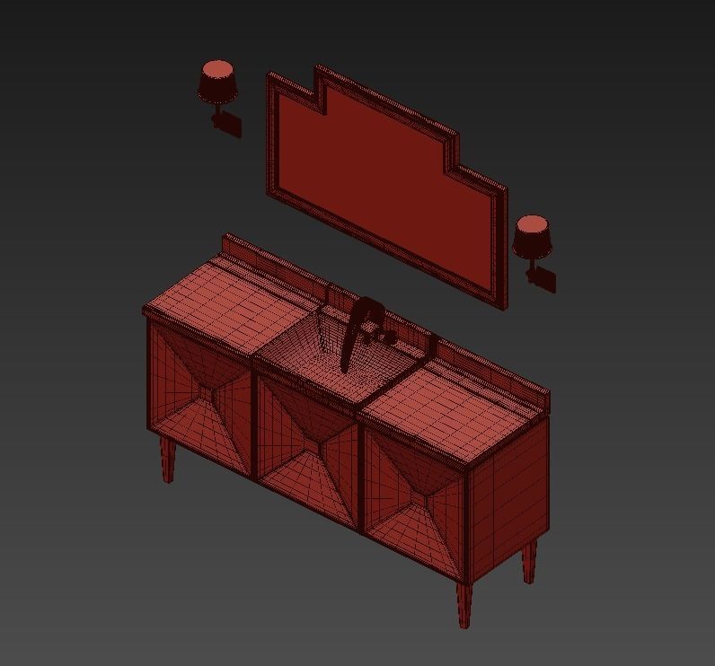 Vanity Units Jetset 3 Doors 3D model_10