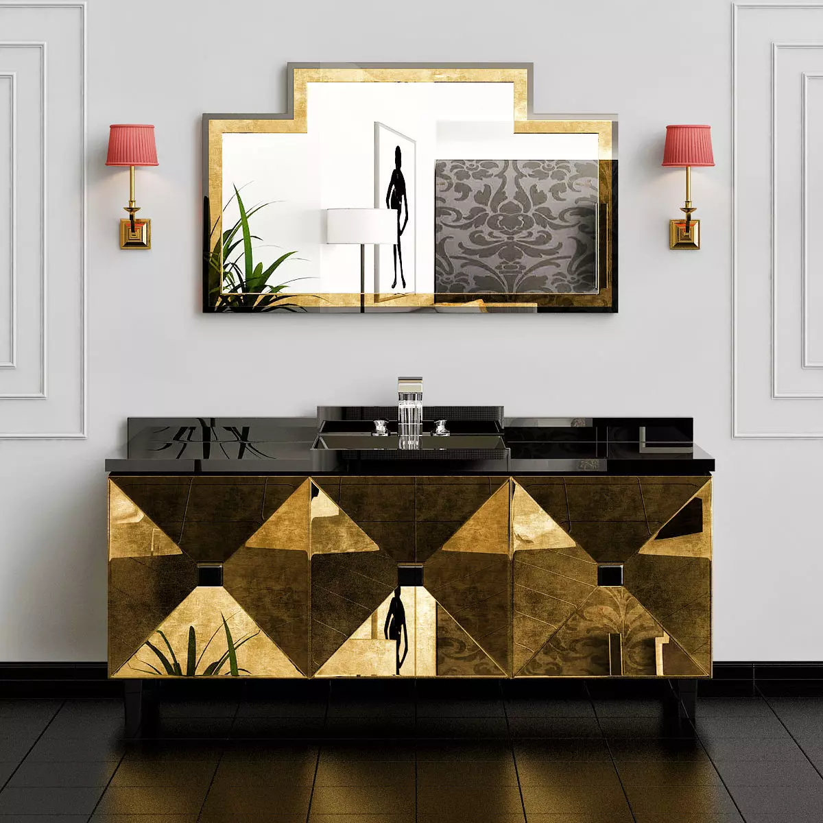 Vanity Units Jetset 3 Doors 3D model_0