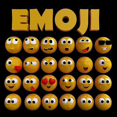 EMOJI PACK Low-poly 3D model Low-poly 3D model