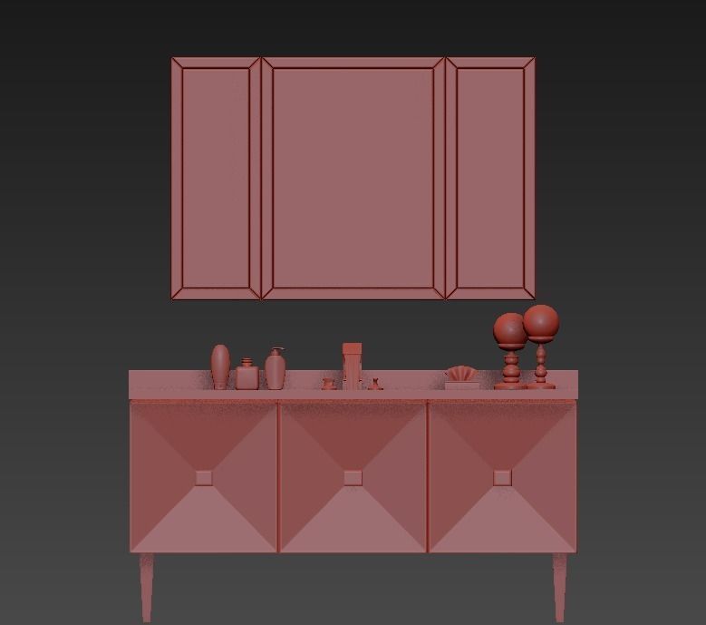 Vanity Units Jetset 3 Doors 3D model_3