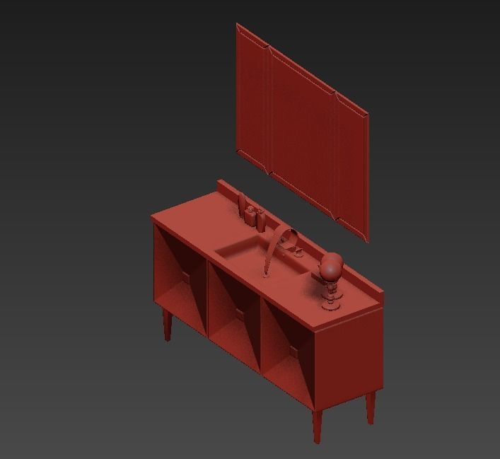 Vanity Units Jetset 3 Doors 3D model_4