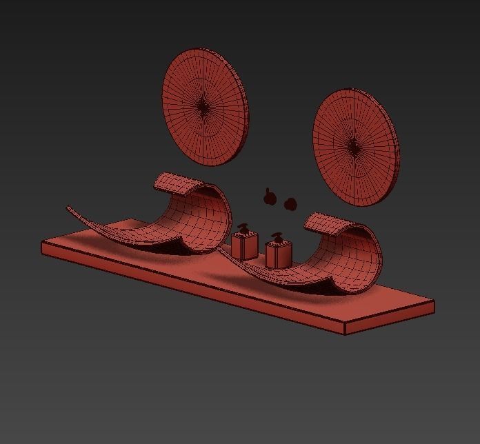 Bathroom plate with two circles 3D model_3