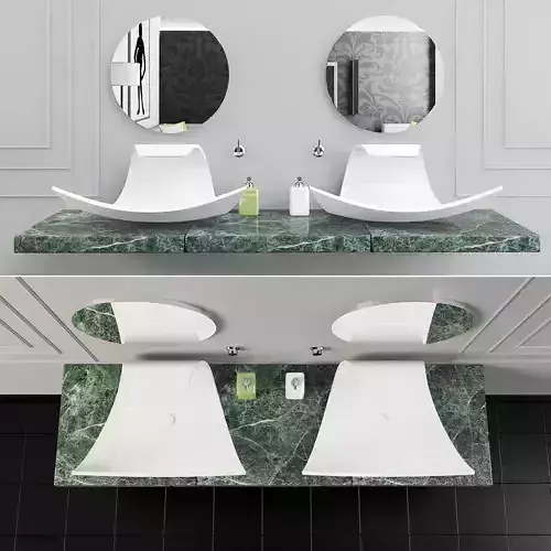 Bathroom plate with two circles